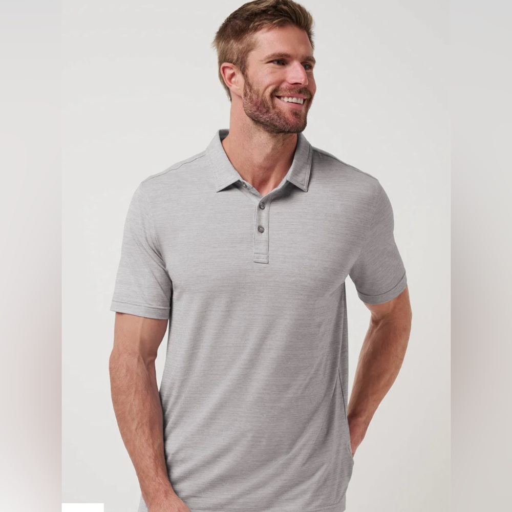 Travis Mathew Light Gray Heater Polo Free Passage Shirt Size XL New Sealed Bag